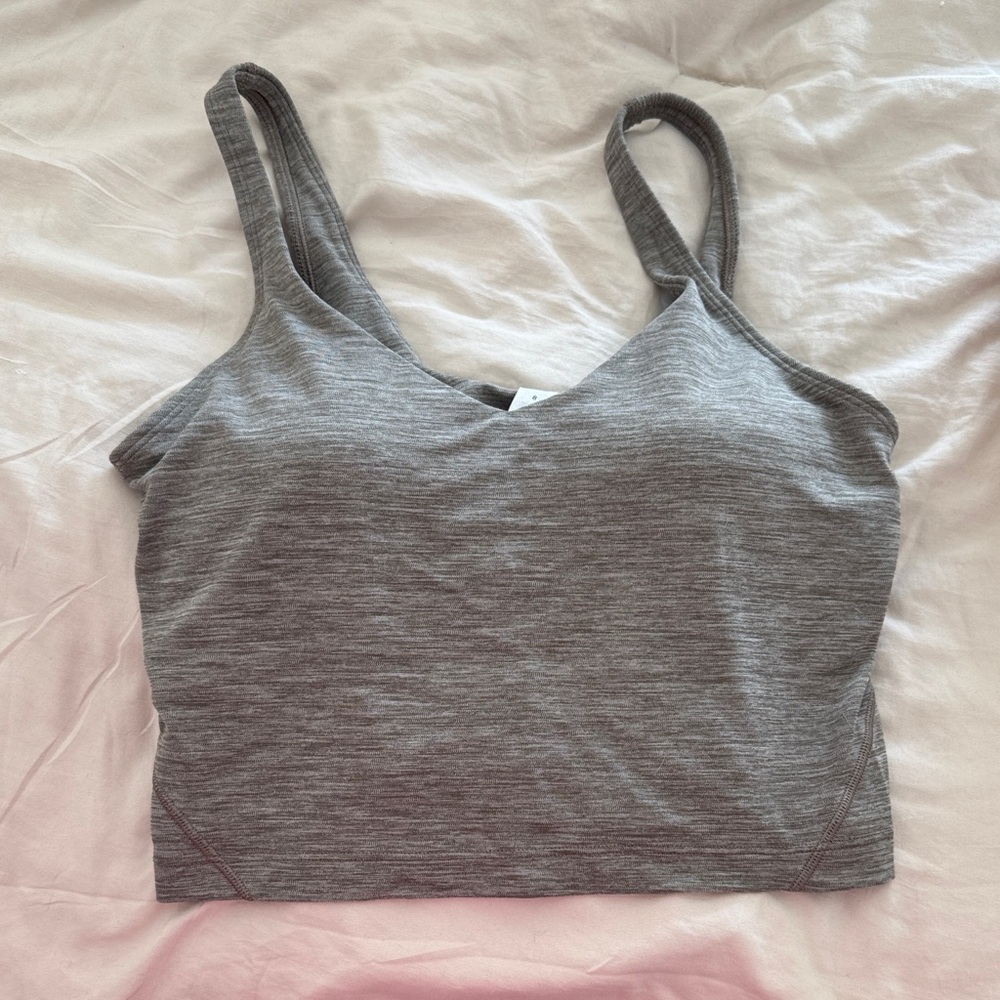 lululemon athletica Heather Gray Cropped Tank Top
